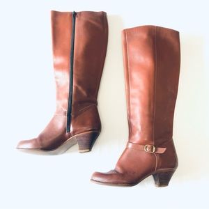 Vintage Bootalinos by Corelli Tall Heeled Cognac Boots - Women's 6